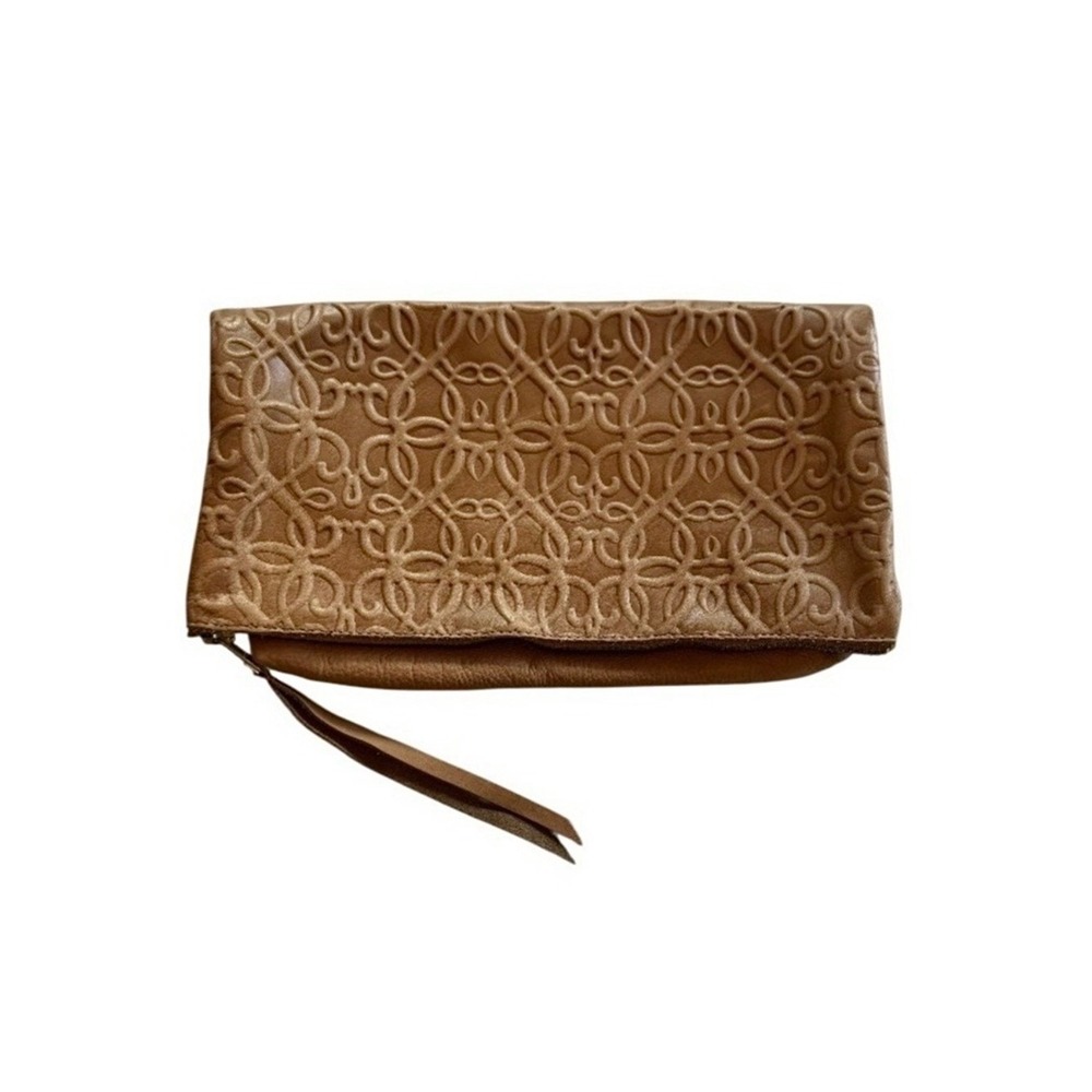 Alex & Ani Tan Leather Fold-Over Clutch